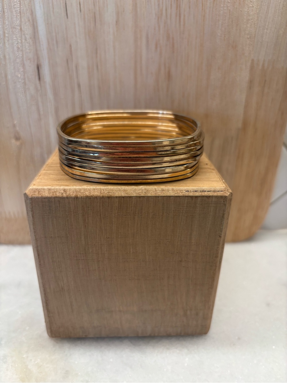 Gold Stacking Square Bangle Bracelets